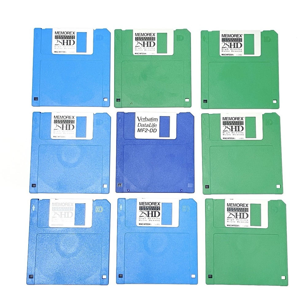 Lot Of‎ 9 Floppy Disks Macintosh Memorex 2SHD Verbatim MF2-DD